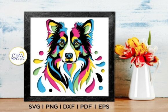 3D Border Collie Shadow Box SVG: A Creative Tool for Craft Enthusiasts