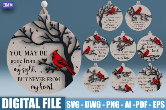 3D Cardinal Grief Quote SVG DXF: A Meaningful Digital Resource for Memorial Creations