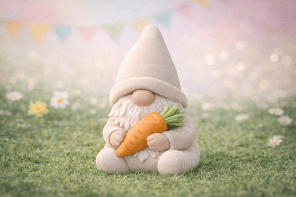 3D Easter Carrot Gnome Figurine: A Charming Addition to Spring Decor