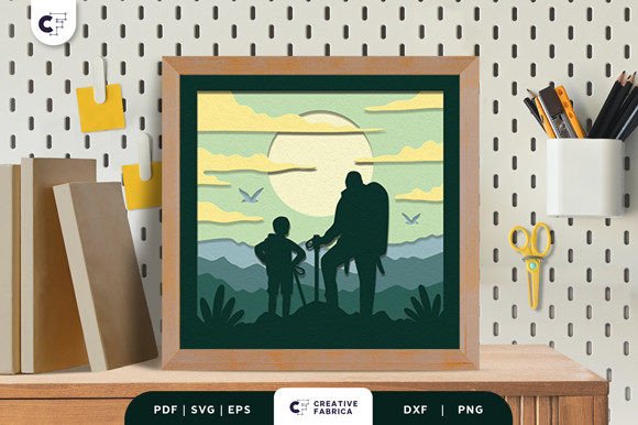 Capturing the Bond: The Art of the Adventure Father with Kids 3D Paper Cut