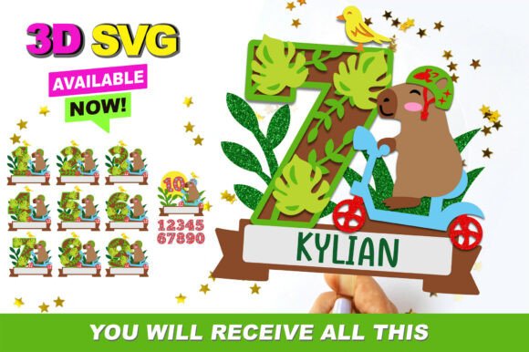 Capybara Ride Numbers Topper 3D SVG: A Creative Tool for Every Project