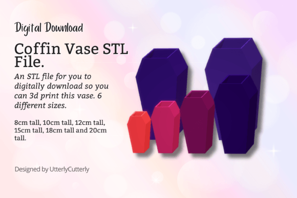 Coffin Vase 3D Print STL: Digital Gothic Planter