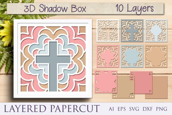 Crafting Depth: The 3D Layered Cross SVG & Mandala Papercut