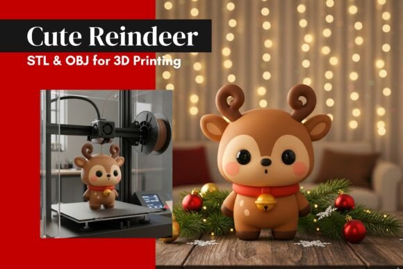 Cute Christmas Reindeer 3D: A Festive Addition for Your 3D Printing Projects