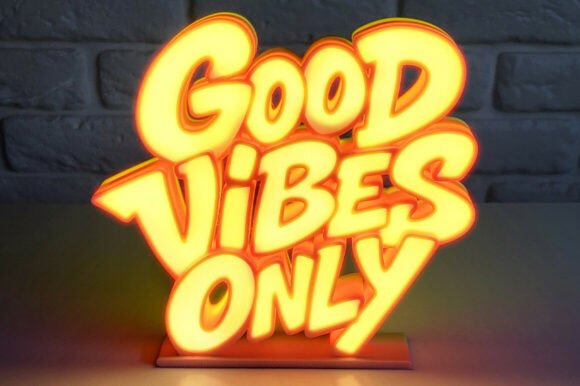 Good Vibes Only LED Light Sign 3D Print