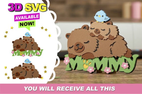 Mommy Capybara 3D SVG for Creative Expression