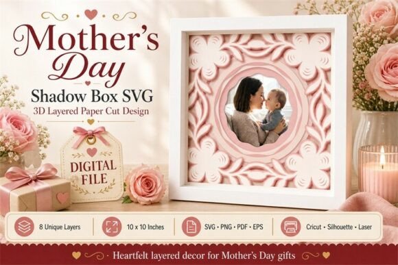 Mother’s Day Shadow Box SVG 3D