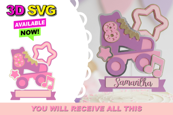 Roller Skates Cake Topper 3D SVG: A Retro Twist for Modern Celebrations