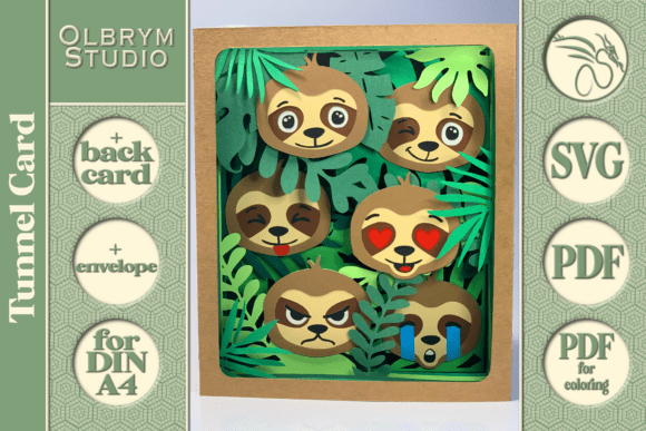 Sloths Emoji Tunnel Card 3D SVG: A Strategic Creative Tool for Sloth Lovers and Design Enthusiasts