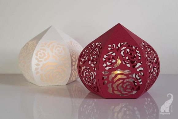 Small 3D Paper Lantern with Roses: A Crafting Guide